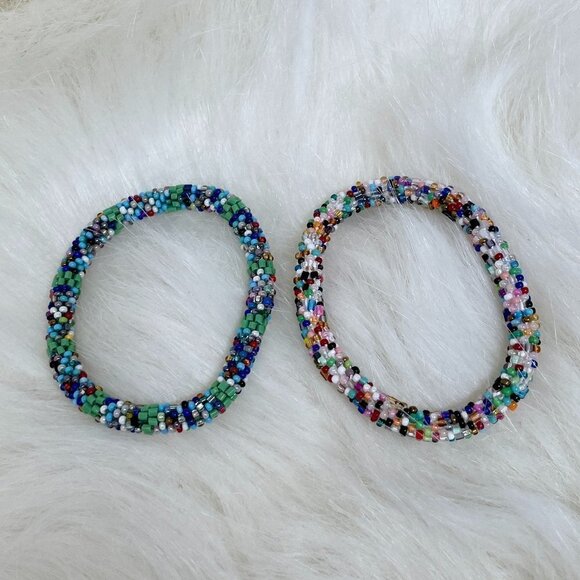 HAND CRAFTED in Nepal Beaded Bracelets (set of 5) #1011 - Picture 6 of 8